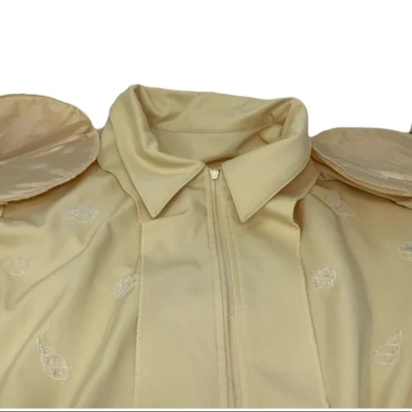 Alfred Dunner Women’s Pastel Yellow Beaded Zip Wind Breaker Jacket Coat Size 20 - Picture 12 of 15